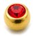 Gold Plated Steel Jewelled Balls 1.6mm, 5mm, Red
