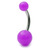 Acrylic Neon Belly Bar Gauge: 1.6mm, Length 8mm / Purple - alternative image