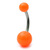 Acrylic Neon Belly Bar Gauge: 1.6mm, Length 10mm / Orange - alternative image