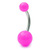 Acrylic Neon Belly Bar Gauge: 1.6mm, Length 12mm / Pink - alternative image