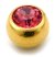 Gold Plated Steel Jewelled Balls 1.6mm, 5mm, Pink