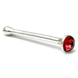 Silver Crystal Stud ST17 - Nose Bones ST17, 1.6mm, 1 Pair of Red