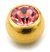 Gold Plated Steel Jewelled Balls 1.6mm, 5mm, Light Pink