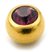 Gold Plated Steel Jewelled Balls 1.6mm, 5mm, Purple