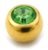 Gold Plated Steel Jewelled Balls 1.6mm, 5mm, Light Green