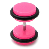Acrylic Neon Fake Plug Neon Pink / Large - 8mm diameter Disks