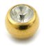 Gold Plated Steel Jewelled Balls 1.6mm, 6mm, Crystal Clear