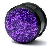 Acrylic Sparkle Plugs 18mm, Purple