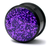 Acrylic Sparkle Plugs 20mm, Purple