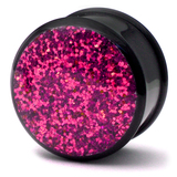 Acrylic Sparkle Plugs 10mm, Fuchsia
