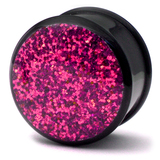 Acrylic Sparkle Plugs 20mm, Fuchsia