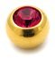 Gold Plated Steel Jewelled Balls 1.6mm, 6mm, Fuchsia
