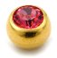 Gold Plated Steel Jewelled Balls 1.6mm, 6mm, Pink