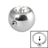 Steel Clip in Jewelled Balls 3mm - SKU 15491