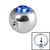 Steel Clip in Jewelled Balls 3mm - SKU 15500