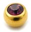 Gold Plated Steel Jewelled Balls 1.6mm, 6mm, Purple