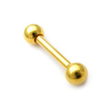 22ct Gold Plated Steel (PVD) Micro Barbell 1.2mm - SKU 15514