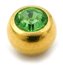 Gold Plated Steel Jewelled Balls 1.6mm, 6mm, Light Green