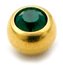 Gold Plated Steel Jewelled Balls 1.6mm, 6mm, Dark Green