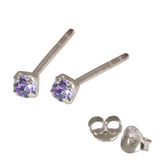 Silver Crystal Studs ST11 - ST12 - ST13 - Claw Set Tanzanite / ST12. Claw set. 2.0mm jewel