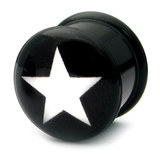 Acrylic Logo Plugs 6-14mm 6mm, White Star