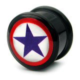 Acrylic Logo Plugs 6-14mm 6mm, Blue Star