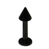 Black Steel Coned Labret 1.6mm, 12mm, 4mm