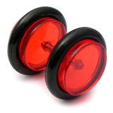 Acrylic Fake Plugs 1.2mm, 5mm, 6mm, Red
