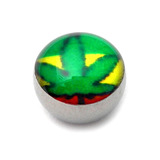 Steel Logo Balls - Pictures 1.6mm, 6mm, Rasta Ganja