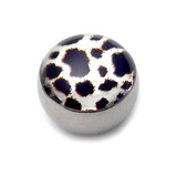 Steel Logo Balls - Pictures 1.6mm, 6mm, Cow print (White)