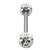 Smooth Glitzy Ball Barbell Double Ended with 5mm balls - SKU 15661