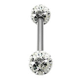Smooth Glitzy Ball Barbell Double Ended with 5mm balls - SKU 15663