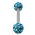 Smooth Glitzy Ball Barbell Double Ended with 5mm balls - SKU 15665
