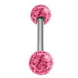 Smooth Glitzy Ball Barbell Double Ended with 5mm balls - SKU 15670