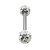 Smooth Glitzy Ball Micro Bar Double Ended with 3mm Balls in 1.2mm Gauge - SKU 15678
