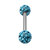 Smooth Glitzy Ball Micro Bar Double Ended with 3mm Balls in 1.2mm Gauge - SKU 15682