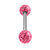 Smooth Glitzy Ball Micro Bar Double Ended with 3mm Balls in 1.2mm Gauge - SKU 15685