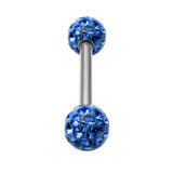 Smooth Glitzy Ball Micro Bar Double Ended with 3mm Balls in 1.2mm Gauge - SKU 15689