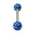 Smooth Glitzy Ball Micro Bar Double Ended with 3mm Balls in 1.2mm Gauge - SKU 15691