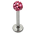 Smooth Glitzy Ball Labrets 1.6mm gauge 5mm Ball 1.6mm, 6mm, 5mm ball, Pink - alternative image