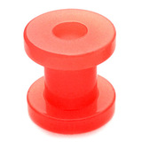 Acrylic Neon Screw Flesh Tunnel 12mm, Neon Red
