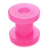 Acrylic Neon Screw Flesh Tunnel 12mm, Neon Pink