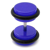 Acrylic Neon Fake Plug Neon Blue / Large - 8mm diameter Disks