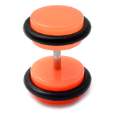 Acrylic Neon Fake Plug Neon Orange / Large - 8mm diameter Disks