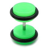 Acrylic Neon Fake Plug Neon Green / Medium - 6mm diameter Disks