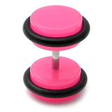 Acrylic Neon Fake Plug Neon Pink / Medium - 6mm diameter Disks