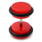 Acrylic Neon Fake Plug Neon Red / Medium - 6mm diameter Disks