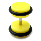 Acrylic Neon Fake Plug Neon Yellow / Medium - 6mm diameter Disks