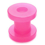 Acrylic Neon Screw Flesh Tunnel 14mm, Neon Pink