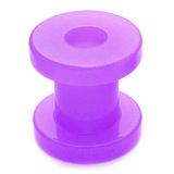Acrylic Neon Screw Flesh Tunnel 4mm, Neon Purple